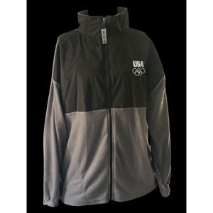 United States‎ Olympic Committee Full Zip Jacket Men's XL Black Gray USA